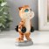 Souvenir Polystone varnish "Kotka with dumbbells" 6x4.5x9 cm