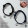 Bracelets "Demetrons" on a magnet, waves, black-blue color, 7 cm