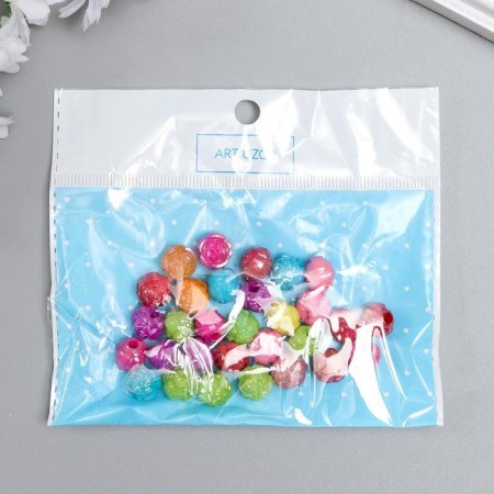 Beads for creativity plastic "rose" pearl set 30 pcs 1.2x1.2 cm-3