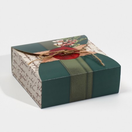 Box the team "New Year's Parcel", 16 x 16 x 6 cm, New Year-1