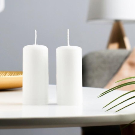 Set of candles - cylinders, 4x9 cm, set 2 pcs, 11 hours, white-3