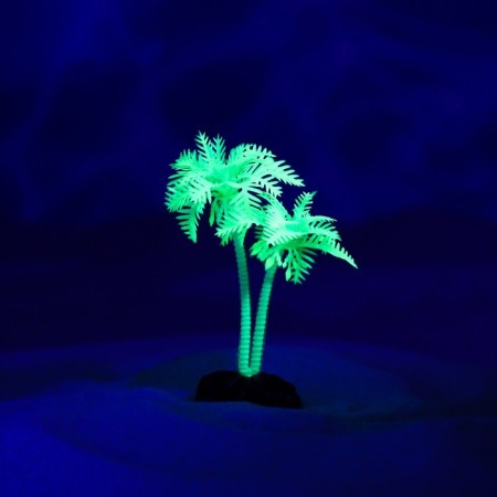 The artificial aquarium "palm tree", luminous, 10 cm, green-3