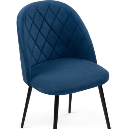 Stol on a metal frame Zest metal/velor, black/blue 50x54x81 cm-4