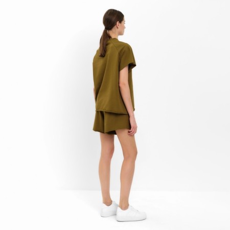 Female set (T-shirt, shorts) minku: casual collection color Khaki, rn 42-4