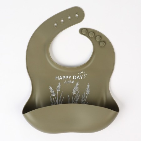 Set for feeding: bib, plate on a suction cup, spoon, m & b, green-7