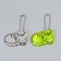 The reflective element "cat", bilateral, 5.5 × 3.7 cm, color mix