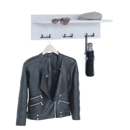 Hallway "VSh8", 598 × 212 × 196 mm, shelf, 3 hooks, color concrete