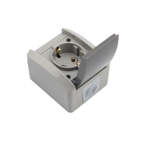 Single (ceramics) Industrial IP54 with grounding, o/y, gray Kranz-3