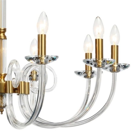 Crystal Crystal Chandelier Glass 10XE14 40W, size 85x85x61-97 cm, bronze color-2