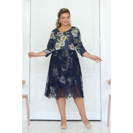 Women's dress, size 56, blue color-1