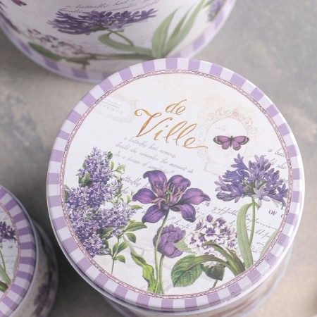A set of cans for bulk products "Lavender", 3 items: 7 × 9 cm, 10 × 13 cm, 13 × 16 cm-1