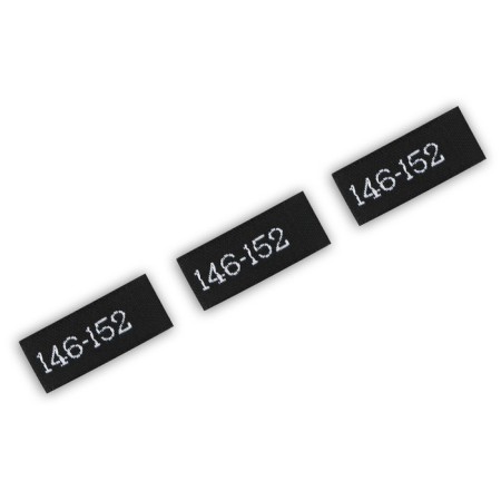 Textile strip "146-152", 5 x 1.1 cm, black color-1