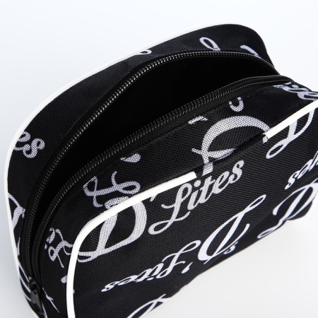 Lightning cosmetic bag, external pocket, black color-2