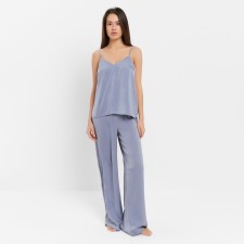 Комплект женский (майка, брюки) KAFTAN "Silk" размер 48, голубой
