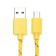 Oxion DCC288, MicroUSB - USB, charging + data transfer, 1 m, braid, yellow