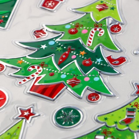 Plastic sticker "Green Christmas trees" 24x33 cm-2