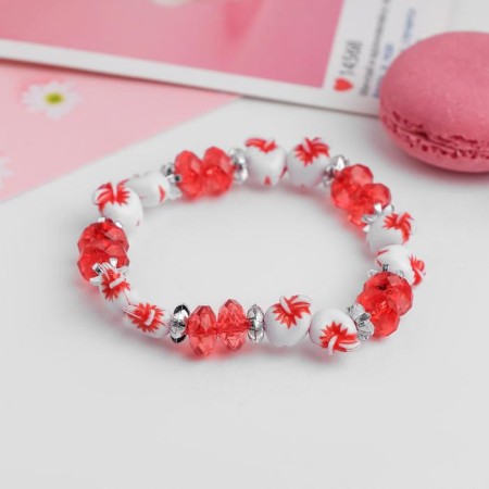 Bracelet "chosen" apples, red color, d = 6 cm