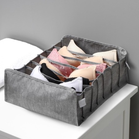 Organizer for storing linen Dalyan, 7 cells, 35 × 30 × 13 cm, color gray color-9
