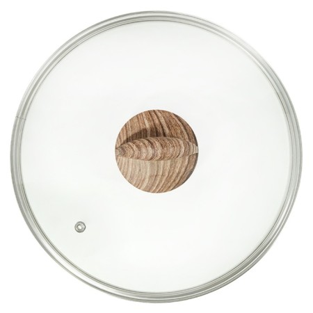 Glass cover Panairo Wood, Soft-Touch pen, with a lid, d = 26 cm-3