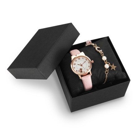 Women's gift set "Kitty" 2 in 1: Watch and bracelet