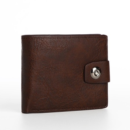Male purse on a magnet, department for bills, for maps, for coins, brown color