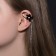 Earring "Kaff" Flower, chamomile, black color in silver