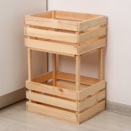 Box for vegetables, 30 × 40 × 60 cm, wooden, two -level, Greengo-3