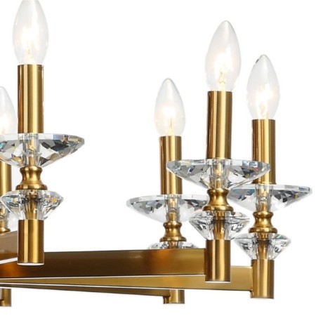 Suspended chandelier Albert 10XE14 40W, size 85x85x53-115 cm, bronze color-2