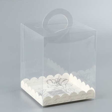 Confectionery box, chest, packaging, “lilies”, 14 x 14 x 18 cm-1