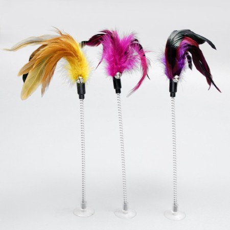 Teaser on a transparent suction “feathers”, 32 cm, mix of flowers-1