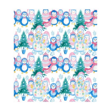 Set of napkins for setting the table "Family of Snowmen", rectangular, size 32x46 cm, 4 pcs-2