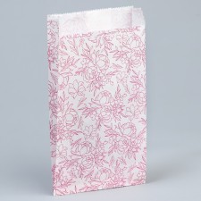 Package package, packaging, white, “flowers” ​​20 x 11 x 4 cm without a window