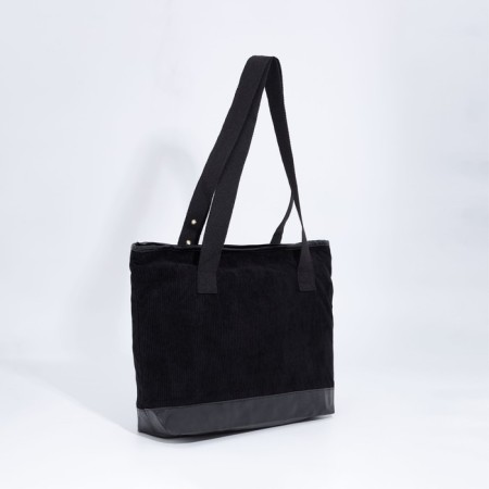 Zipper bag, external pocket, black color-2