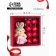 A set of soap roses in a box is 8 pieces, pink-white with a bunny
