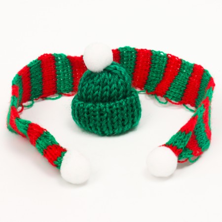 Knitted hat and scarf for toys "Snow Day"-3