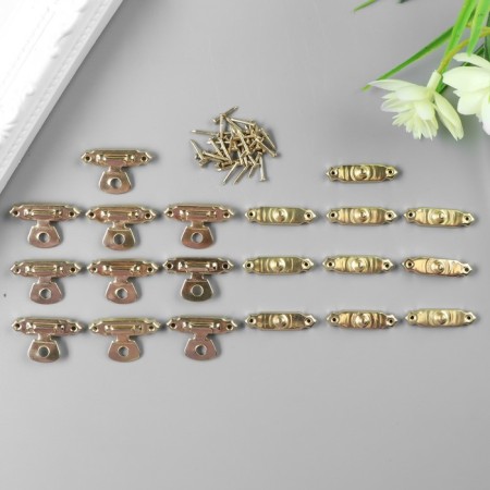 Castle metal for casket gold + nails. set 10 pcs 1.6x2.7 cm-1