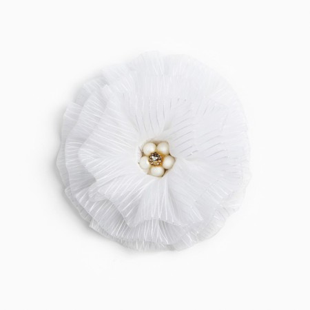 Outlet. Bant for hair on elastic band, white, 11 cm, kitty Marie-2