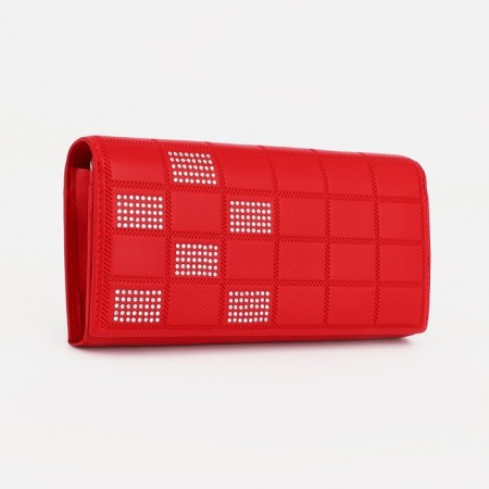 Women's wallet on magnets, red color
