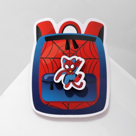 Wooden brooch "Cat" Spider, color-1