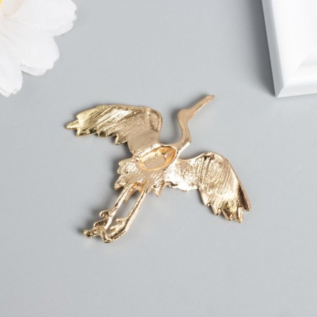 Decor for creativity Metal "Crane in flight" gold 4.8x4.3 cm-2
