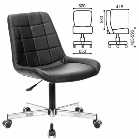 Office Brabix "Deco MG-316", without armrests, eco-leather, black, 532080.