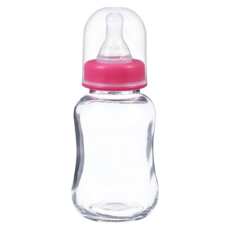 A bottle for feeding, classic throat, glass, slow flow, from 6 months, 150 ml., Mix color-9