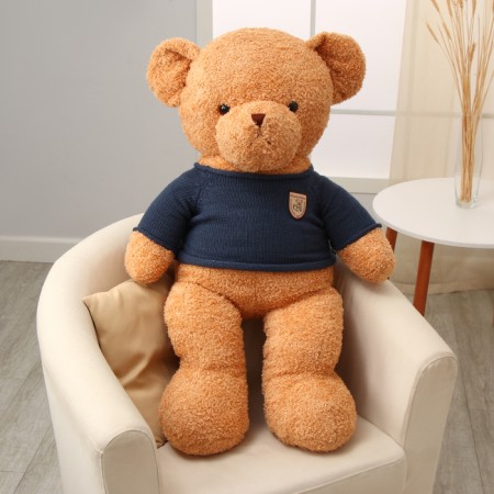 Soft toy "Bear", in a knitted sweater, 105 cm, blue color-4