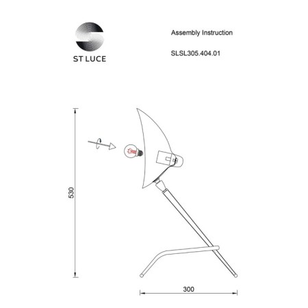 ST LUCE bedside lamp. SL305.404.01. SPRUZZO. 1x60 W, E27, 38x30x53 cm, black color-12