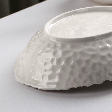 Ceramic oval "airiness", 400 ml, white color-2