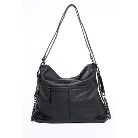 Sobo bag female, genuine leather, Ludor black, 35x10x28 cm-1