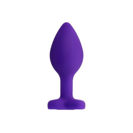 Anal plug Diamond Heart, silicone, purple color, 7 cm, d = 2 cm-3
