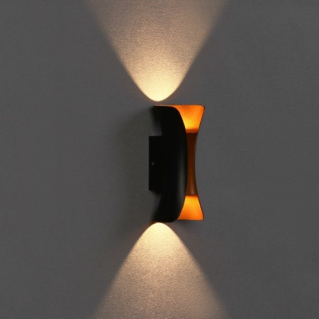 Facade lamp "Elegant", FSD-090, 6 W, 3000K, IP65, 220 V, metal, black and golden 1008543-3