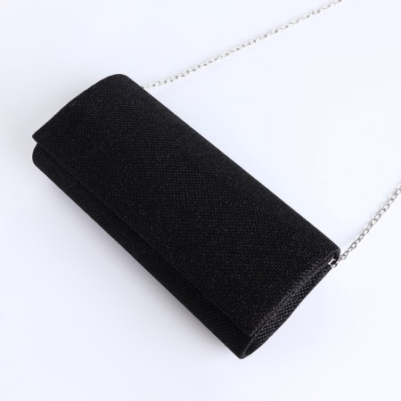 Female bag, valve department, long chain, black color-6