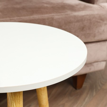 Journal table, d = 40 cm, height 42 cm, wood, white-2